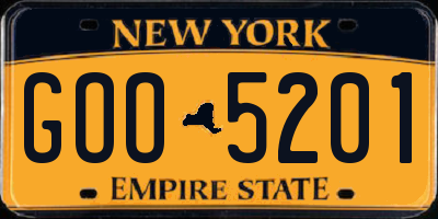 NY license plate GOO5201
