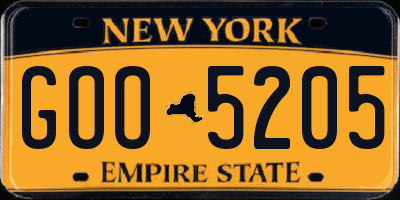 NY license plate GOO5205