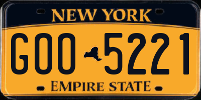 NY license plate GOO5221