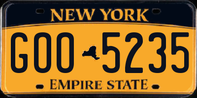 NY license plate GOO5235