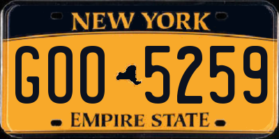 NY license plate GOO5259