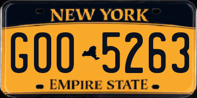 NY license plate GOO5263