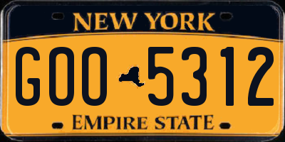 NY license plate GOO5312
