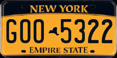 NY license plate GOO5322