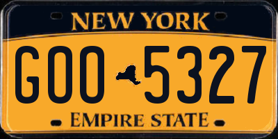 NY license plate GOO5327