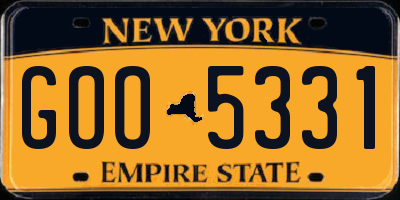 NY license plate GOO5331