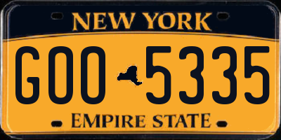 NY license plate GOO5335