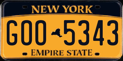 NY license plate GOO5343
