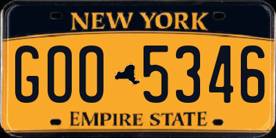 NY license plate GOO5346