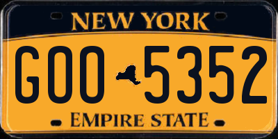 NY license plate GOO5352