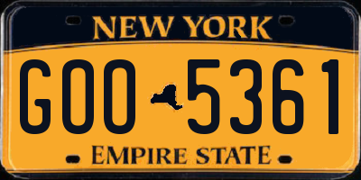 NY license plate GOO5361