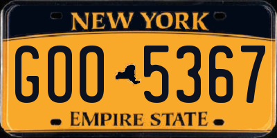 NY license plate GOO5367
