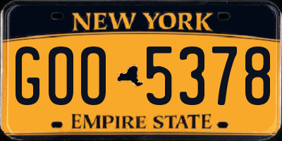 NY license plate GOO5378