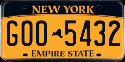 NY license plate GOO5432