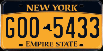 NY license plate GOO5433