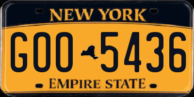 NY license plate GOO5436