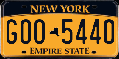 NY license plate GOO5440