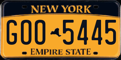 NY license plate GOO5445