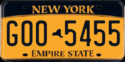 NY license plate GOO5455