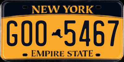 NY license plate GOO5467