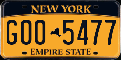 NY license plate GOO5477