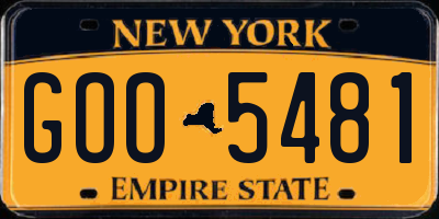 NY license plate GOO5481