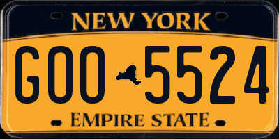 NY license plate GOO5524