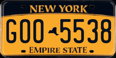NY license plate GOO5538