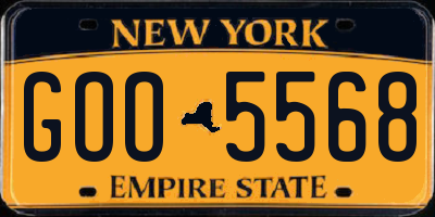 NY license plate GOO5568