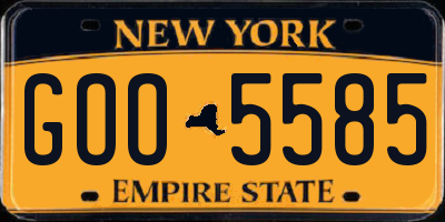 NY license plate GOO5585