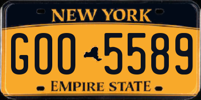NY license plate GOO5589