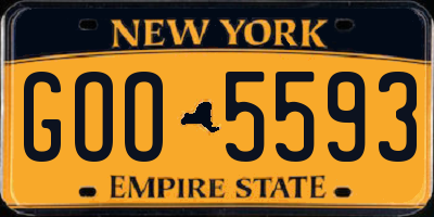NY license plate GOO5593