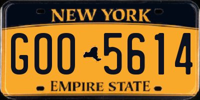 NY license plate GOO5614