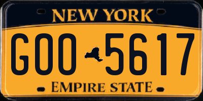 NY license plate GOO5617