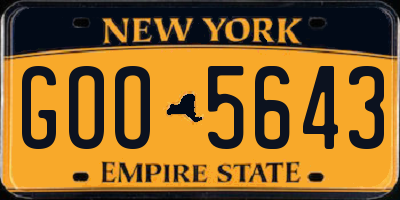 NY license plate GOO5643