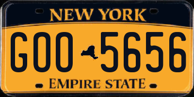NY license plate GOO5656