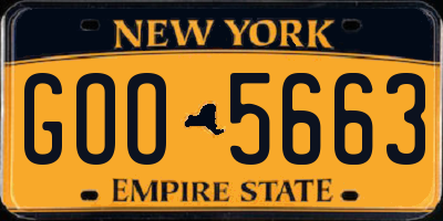NY license plate GOO5663