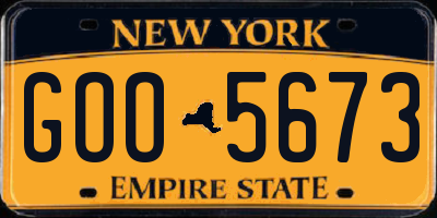 NY license plate GOO5673
