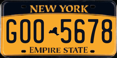 NY license plate GOO5678
