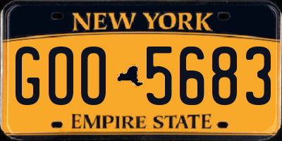 NY license plate GOO5683