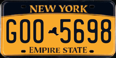 NY license plate GOO5698
