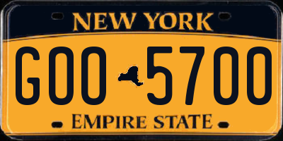 NY license plate GOO5700