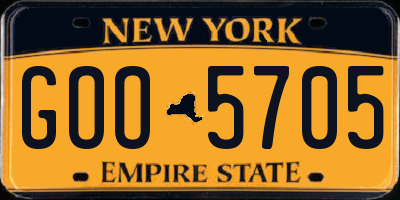 NY license plate GOO5705
