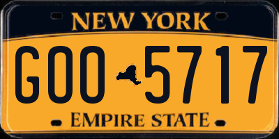 NY license plate GOO5717