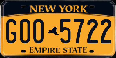 NY license plate GOO5722