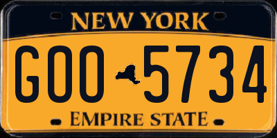 NY license plate GOO5734