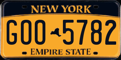 NY license plate GOO5782