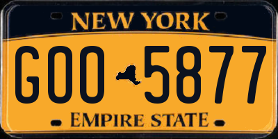 NY license plate GOO5877