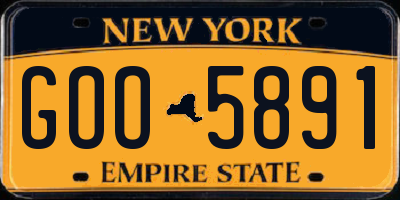 NY license plate GOO5891