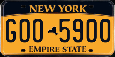 NY license plate GOO5900
